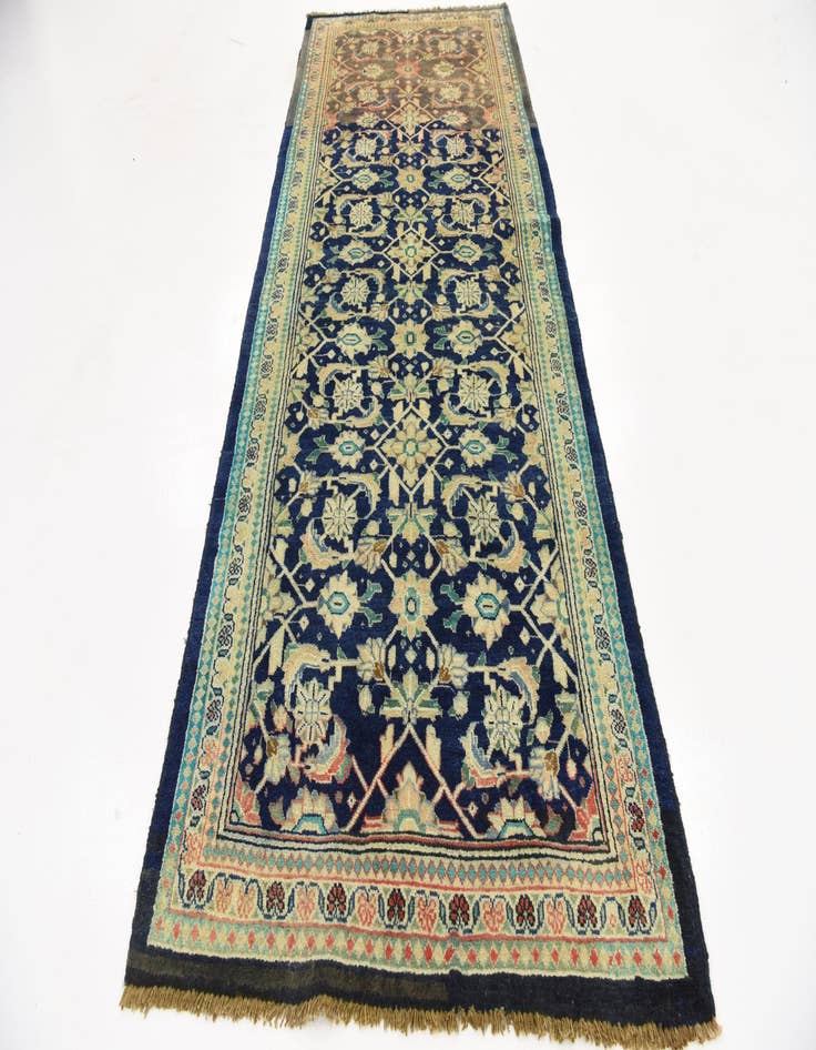 Detail image of  4' x 10' 5  Hand Knotted Farahan Persian Wool Runner Rug