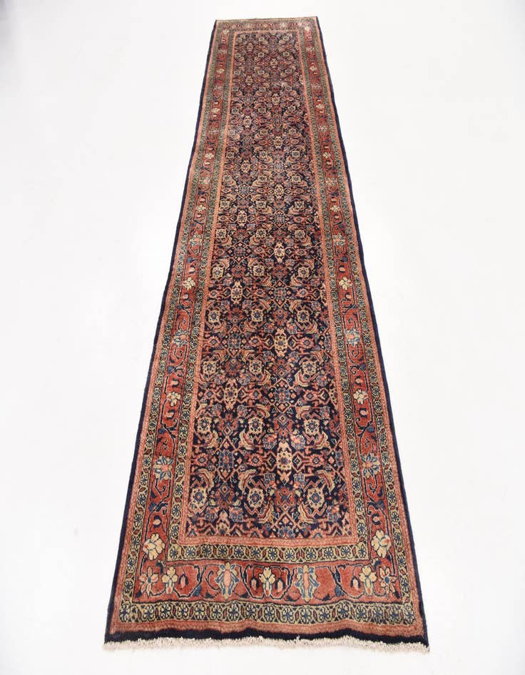 Detail image of  3' 7 x 10' 6  Hand Knotted Farahan Persian Wool Runner Rug