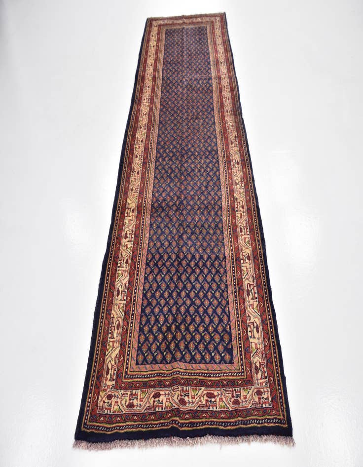 Detail image of  3' 6 x 10' 2  Hand Knotted Farahan Persian Wool Runner Rug