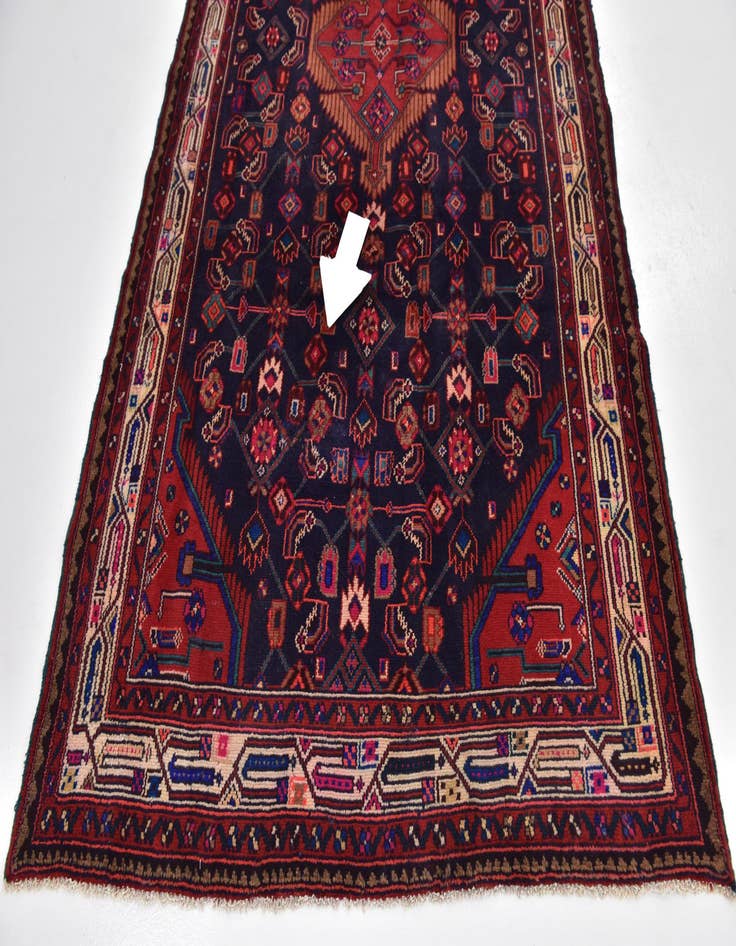 Detail image of  4' 8 x 9' 5  Hand Knotted Farahan Persian Wool Runner Rug