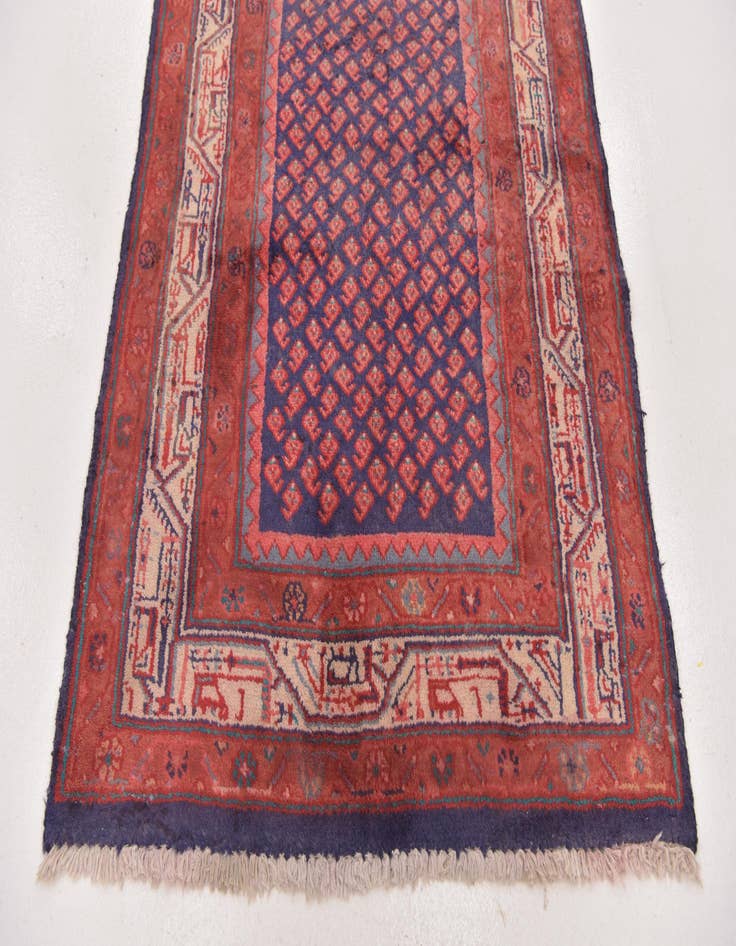 Detail image of  3' 5 x 10'  Hand Knotted Farahan Persian Wool Runner Rug