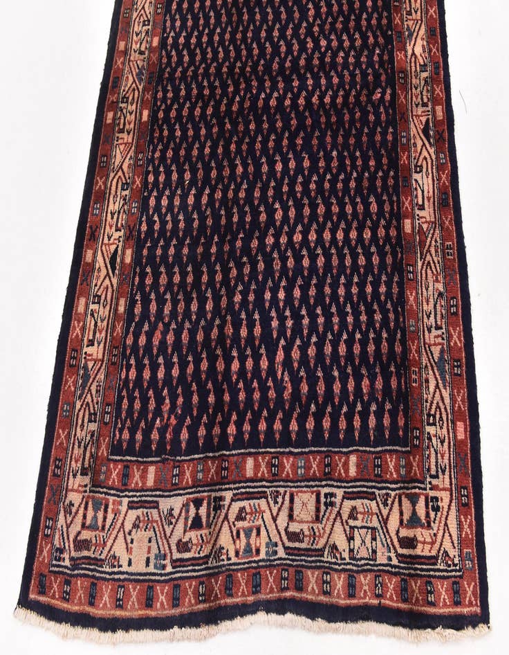 Detail image of  4' 6 x 10' 4  Hand Knotted Farahan Persian Wool Runner Rug