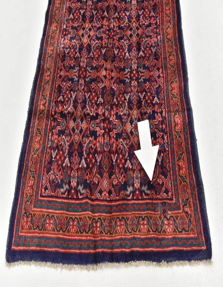 Detail image of  3' 7 x 10' 5  Hand Knotted Farahan Persian Wool Runner Rug