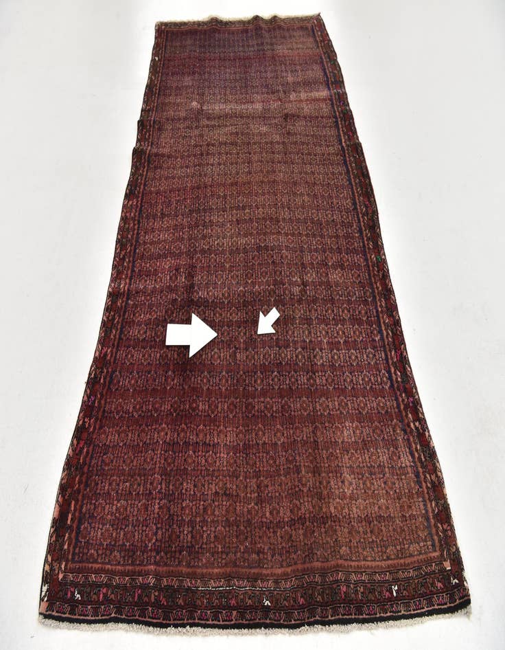 Detail image of 5' x 10' Hand Knotted Farahan Persian Wool Runner Rug