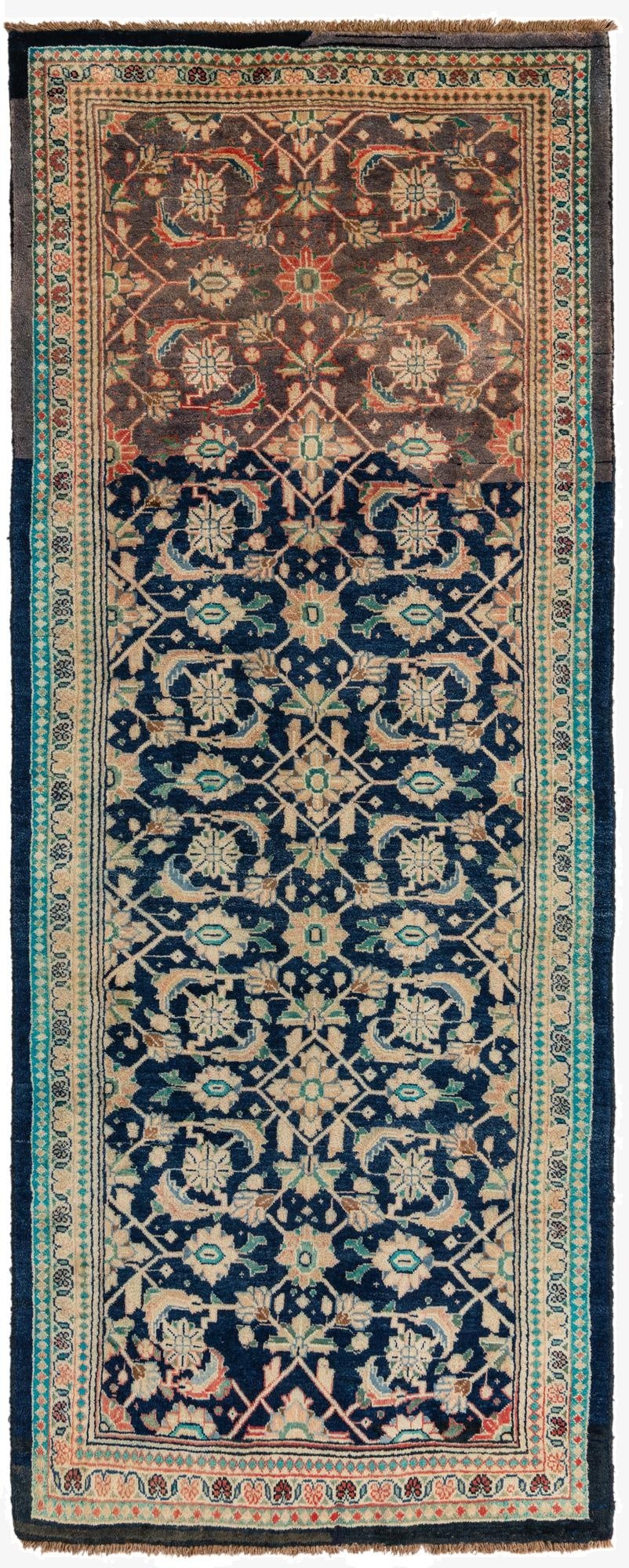  4' x 10' 5  Hand Knotted Farahan Persian Wool Runner Rug