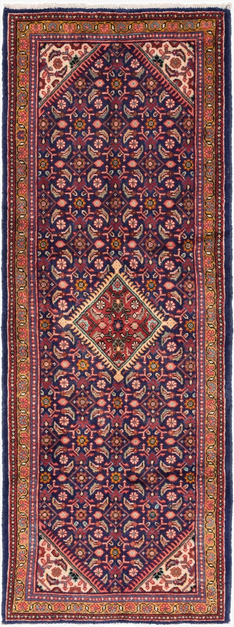  3' 8 x 10' 6  Hand Knotted Farahan Persian Wool Runner Rug