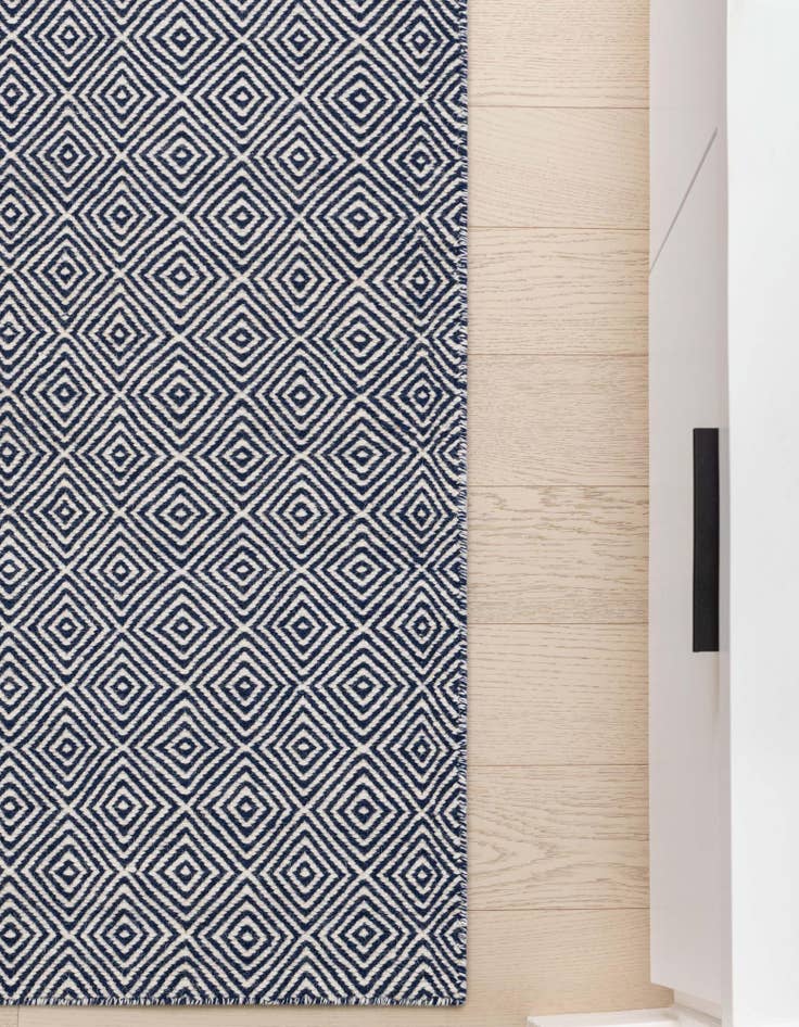 Detail image of  2' 7 x 14' 1  Hand Woven Geo Trellis Flatweave Runner Rug