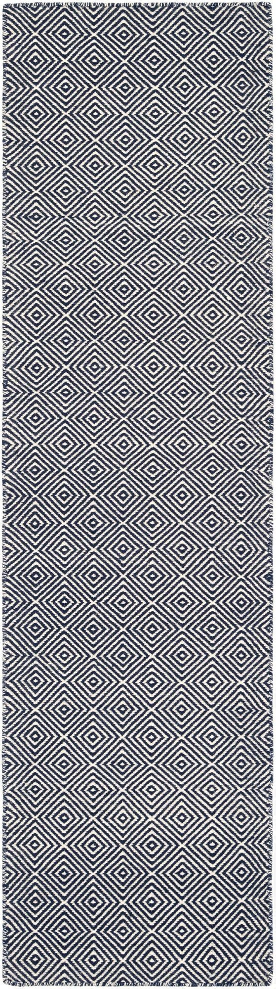  2' x 8'  Hand Woven Geo Trellis Flatweave Runner Rug