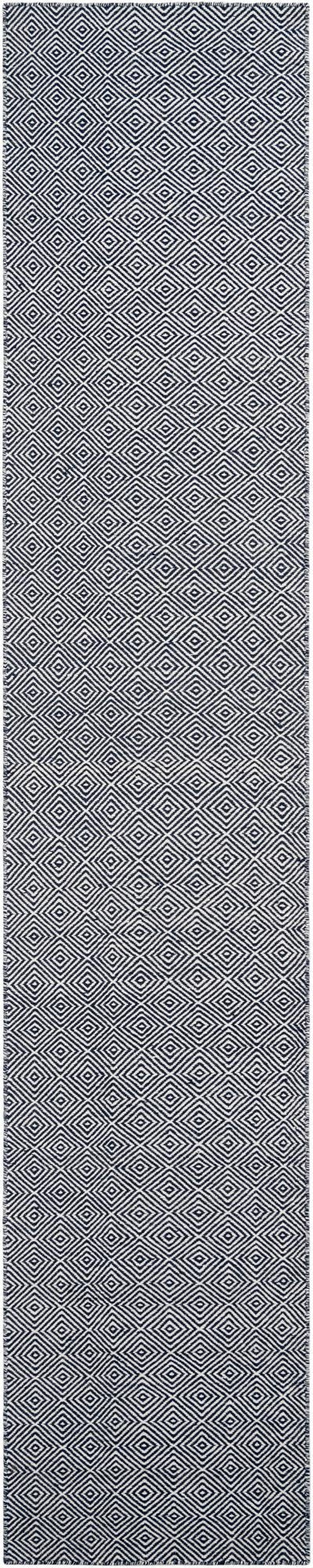  2' 7 x 14' 1  Hand Woven Geo Trellis Flatweave Runner Rug