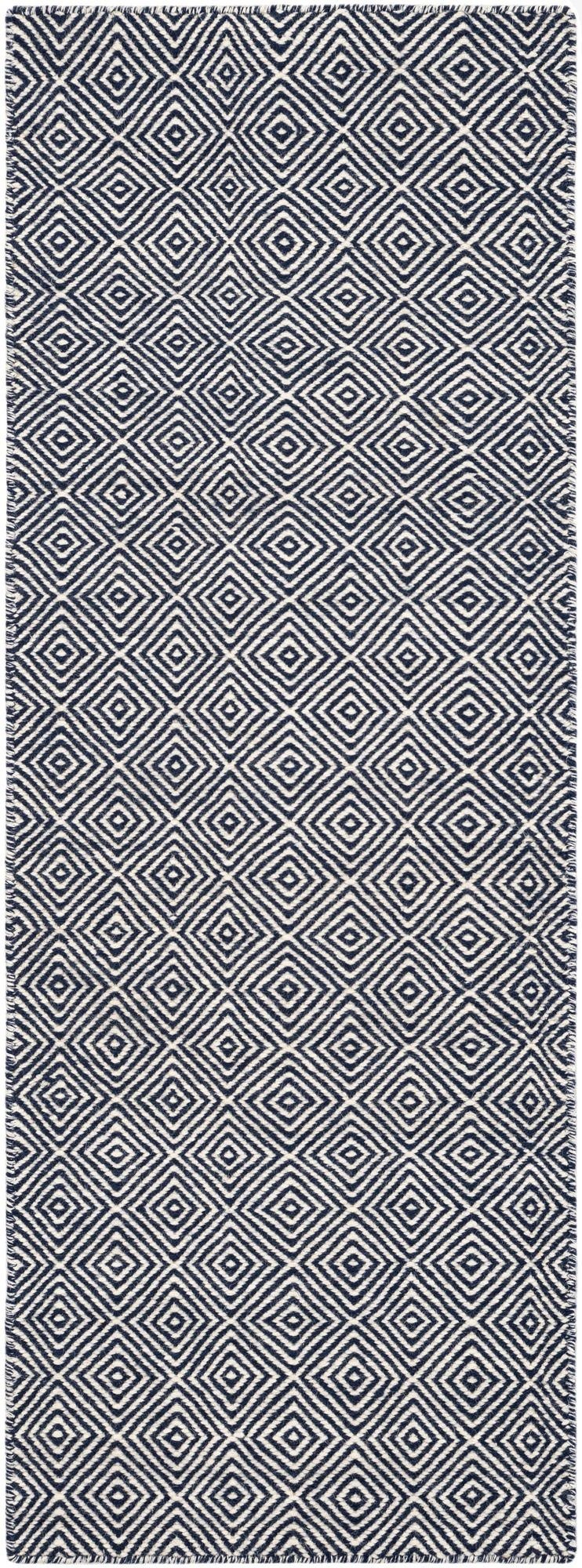  2' x 6' 1  Hand Woven Geo Trellis Flatweave Runner Rug