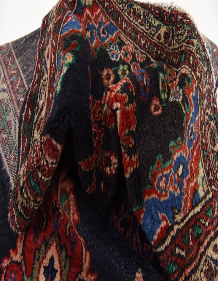 Detail image of  3' 7 x 9' 9  Hand Knotted Hamedan Persian Wool Runner Rug