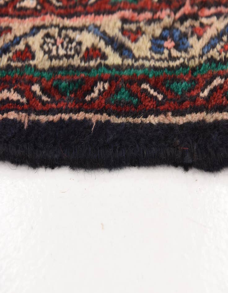 Detail image of  3' 7 x 9' 9  Hand Knotted Hamedan Persian Wool Runner Rug