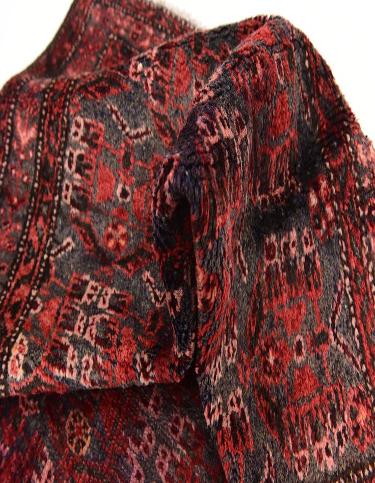 Detail image of  3' 6 x 9' 7  Hand Knotted Hamedan Persian Wool Runner Rug