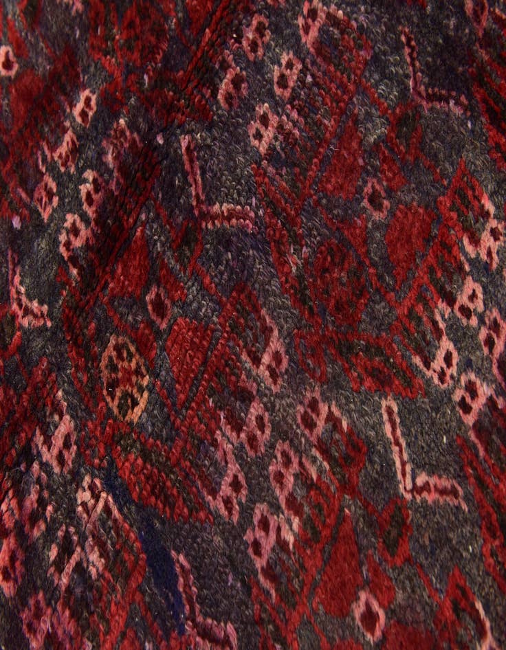 Detail image of  3' 6 x 9' 7  Hand Knotted Hamedan Persian Wool Runner Rug