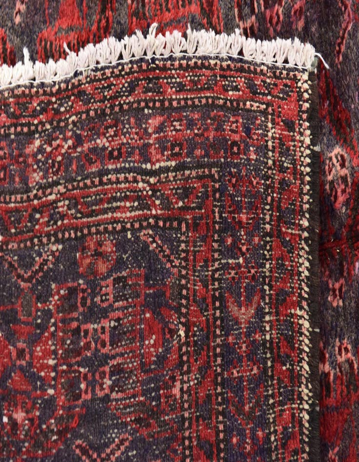 Detail image of  3' 6 x 9' 7  Hand Knotted Hamedan Persian Wool Runner Rug