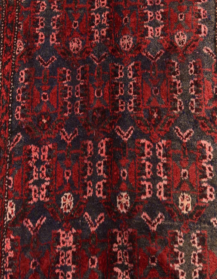 Detail image of  3' 6 x 9' 7  Hand Knotted Hamedan Persian Wool Runner Rug