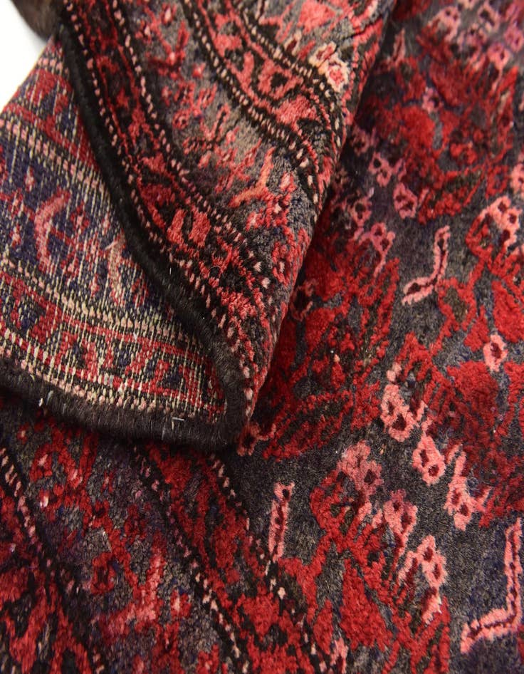 Detail image of  3' 6 x 9' 7  Hand Knotted Hamedan Persian Wool Runner Rug