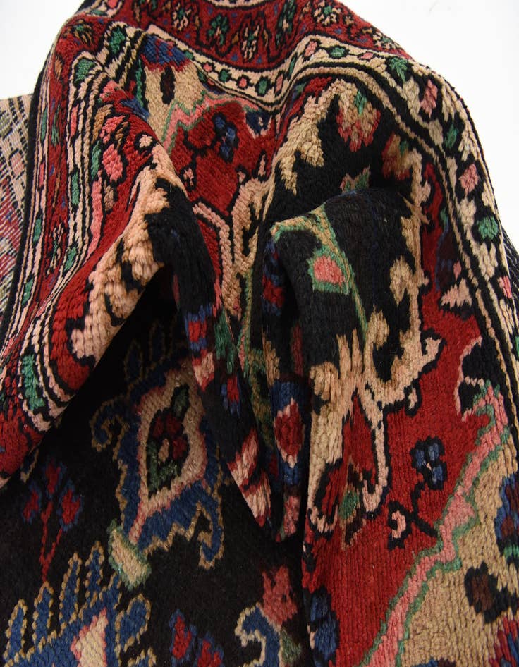 Detail image of  3' 7 x 9' 10  Hand Knotted Hamedan Persian Wool Runner Rug