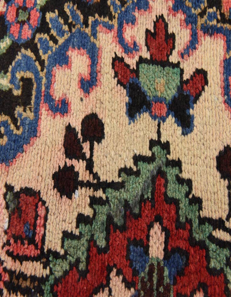 Detail image of  3' 7 x 9' 10  Hand Knotted Hamedan Persian Wool Runner Rug