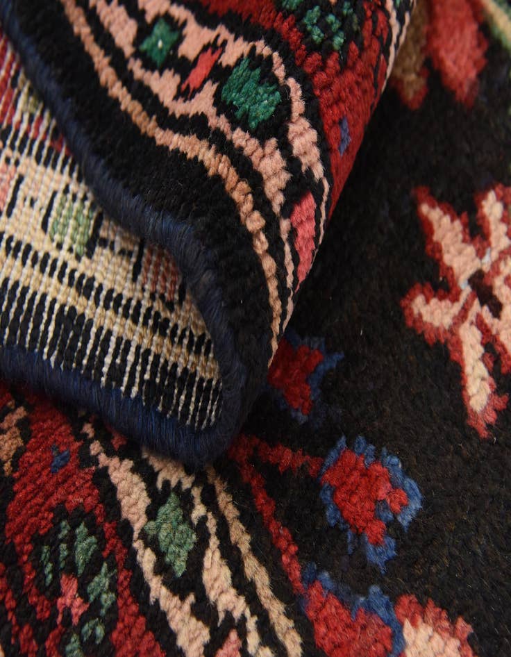Detail image of  3' 7 x 9' 10  Hand Knotted Hamedan Persian Wool Runner Rug