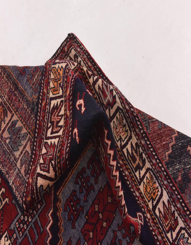 Detail image of  4' 6 x 9' 3  Hand Knotted Hamedan Persian Wool Runner Rug