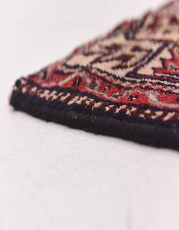 Detail image of  4' 6 x 9' 3  Hand Knotted Hamedan Persian Wool Runner Rug