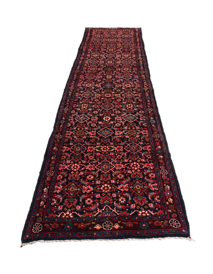 Detail image of  3' 3 x 13' 7  Hand Knotted Hamedan Persian Wool Runner Rug