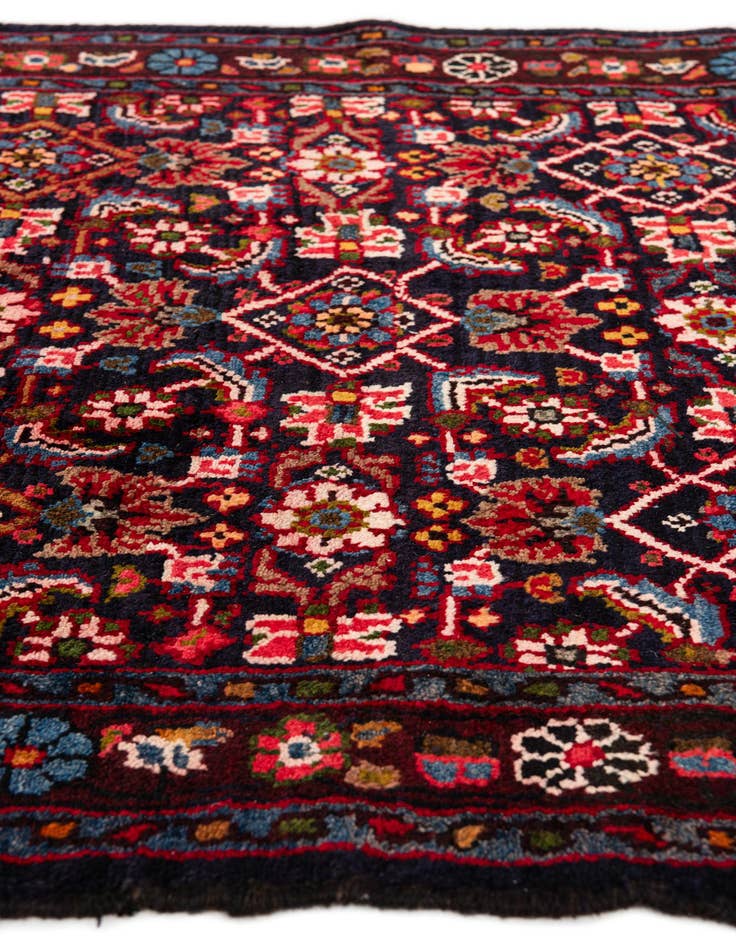 Detail image of  3' 3 x 13' 7  Hand Knotted Hamedan Persian Wool Runner Rug