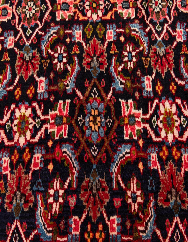 Detail image of  3' 3 x 13' 7  Hand Knotted Hamedan Persian Wool Runner Rug