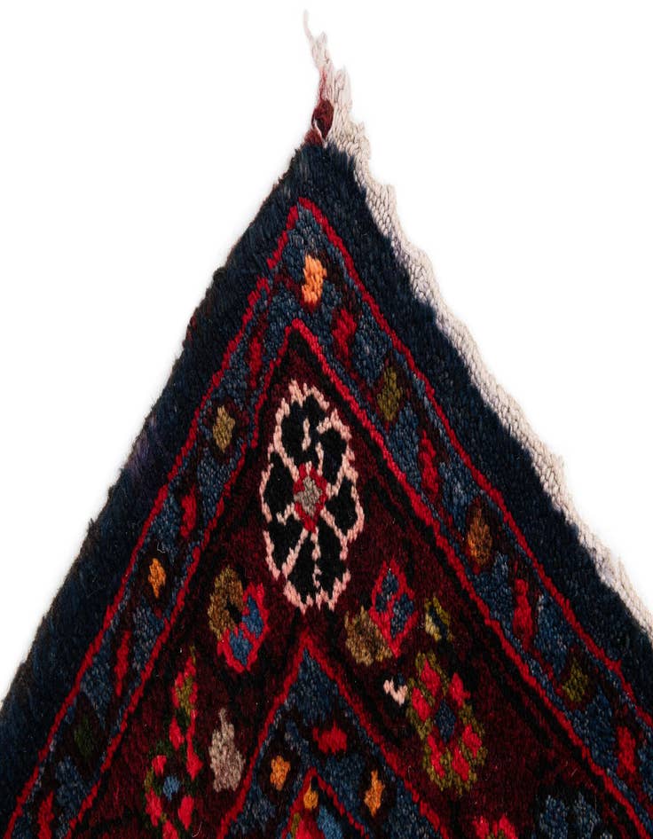 Detail image of  3' 3 x 13' 7  Hand Knotted Hamedan Persian Wool Runner Rug