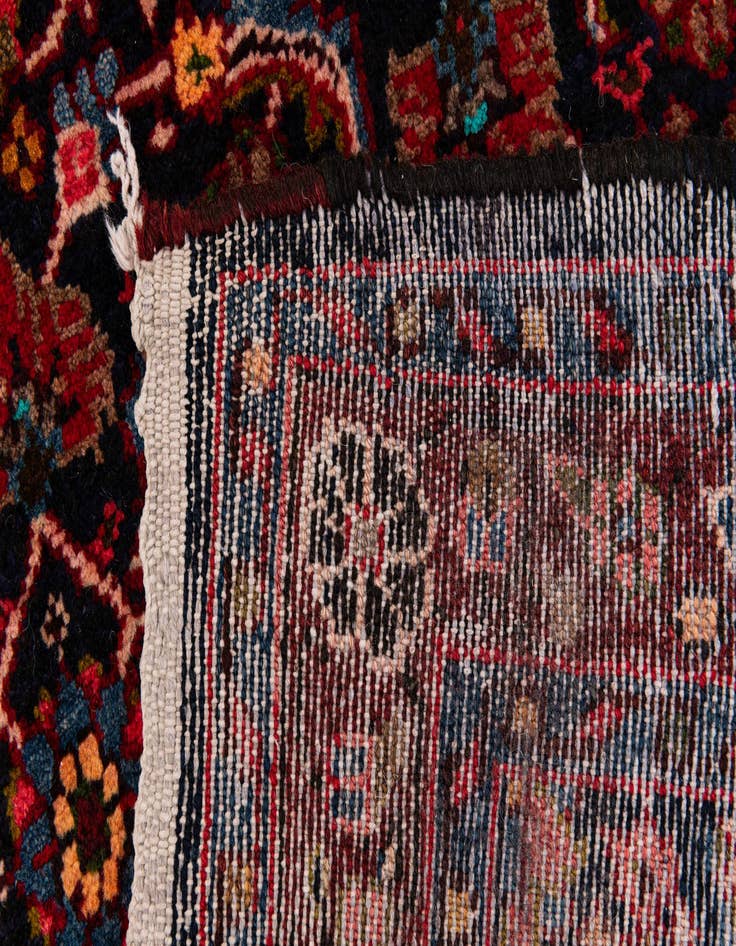 Detail image of  3' 3 x 13' 7  Hand Knotted Hamedan Persian Wool Runner Rug
