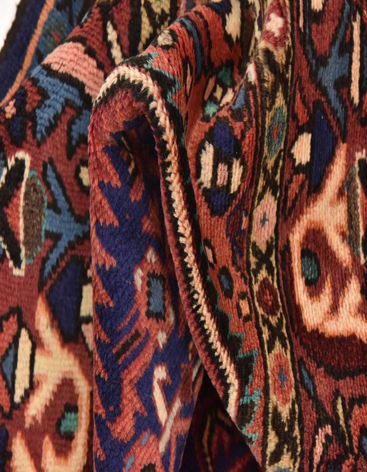 Detail image of  4' 10 x 10' 2  Hand Knotted Hossainabad Persian Wool Runner Rug