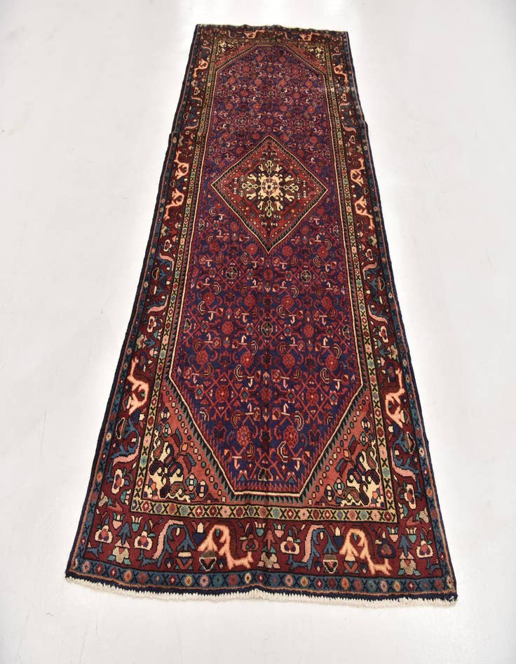 Detail image of  4' 10 x 10' 2  Hand Knotted Hossainabad Persian Wool Runner Rug