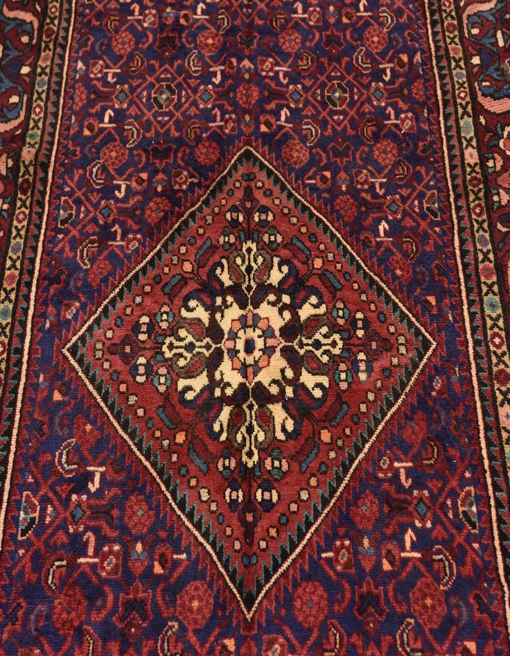 Detail image of  4' 10 x 10' 2  Hand Knotted Hossainabad Persian Wool Runner Rug