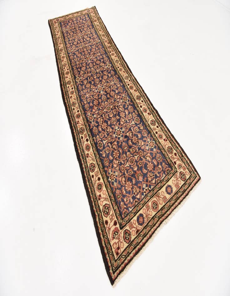 Detail image of  3' 5 x 10' 6  Hand Knotted Hossainabad Persian Wool Runner Rug