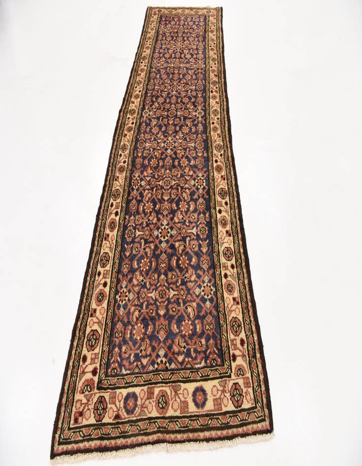 Detail image of  3' 5 x 10' 6  Hand Knotted Hossainabad Persian Wool Runner Rug