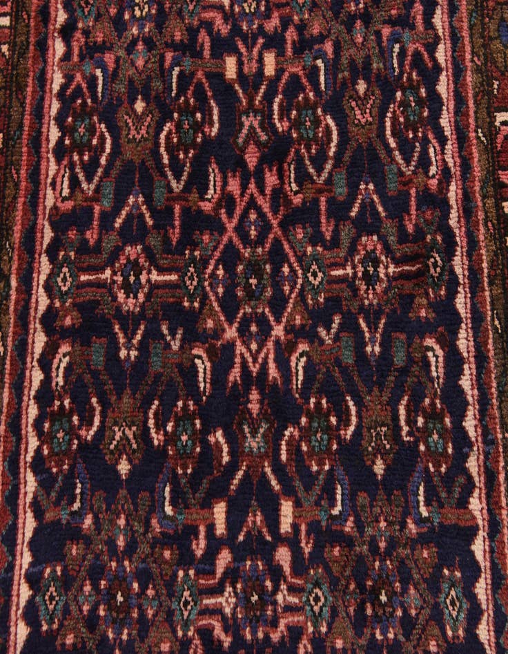 Detail image of  3' 9 x 9' 10  Hand Knotted Hossainabad Persian Wool Runner Rug