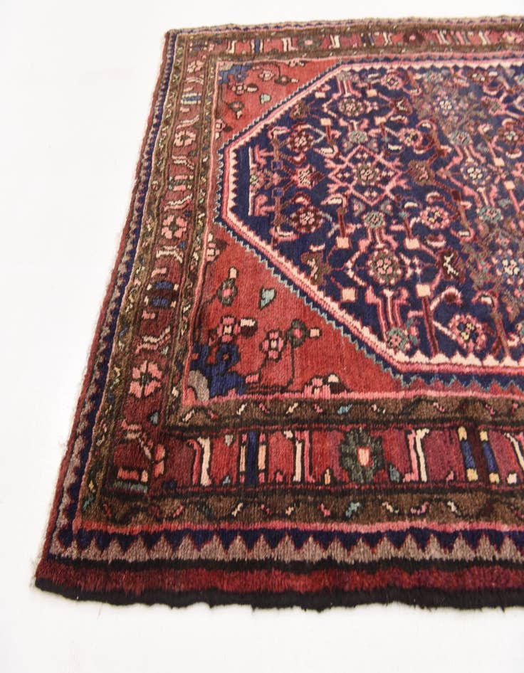 Detail image of  3' 9 x 9' 10  Hand Knotted Hossainabad Persian Wool Runner Rug