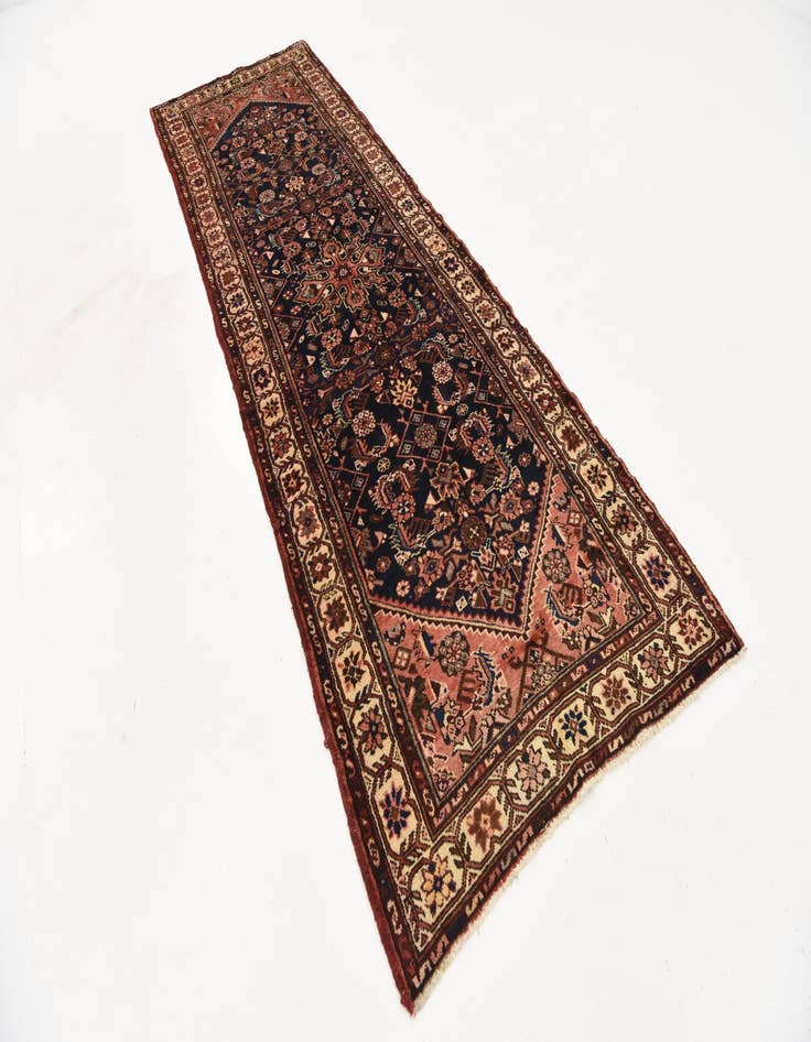 Detail image of  3' 6 x 10' 4  Hand Knotted Hossainabad Persian Wool Runner Rug