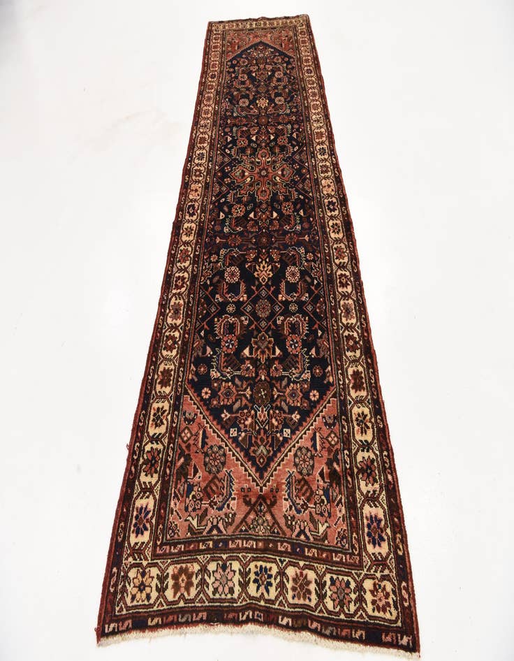 Detail image of  3' 6 x 10' 4  Hand Knotted Hossainabad Persian Wool Runner Rug