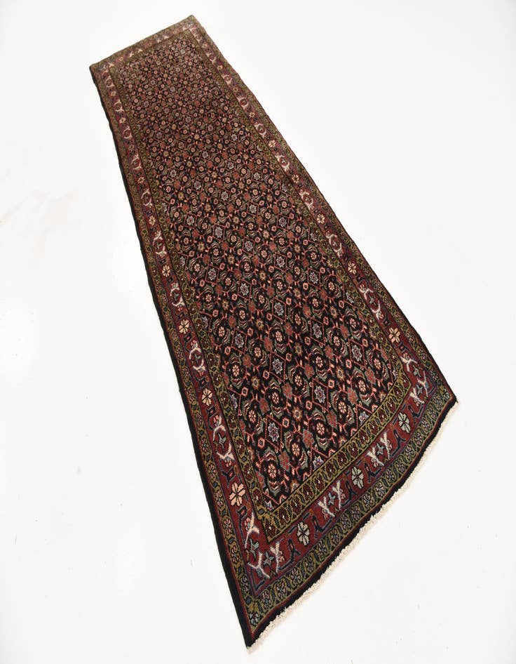 Detail image of 3' 4 x 9' 9 Hand Knotted Hossainabad Persian Wool Runner Rug