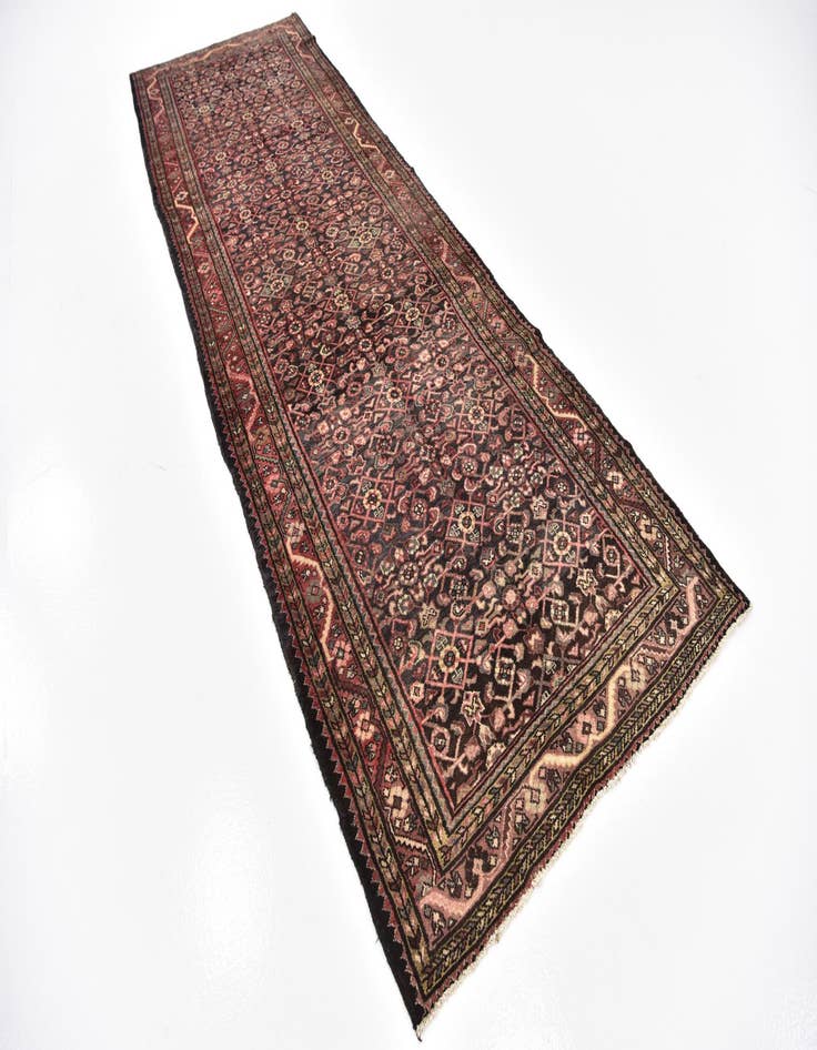 Detail image of  3' 8 x 11' 2  Hand Knotted Hossainabad Persian Wool Runner Rug