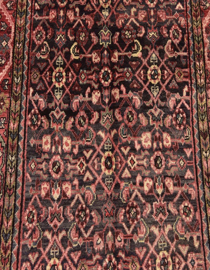 Detail image of  3' 8 x 11' 2  Hand Knotted Hossainabad Persian Wool Runner Rug
