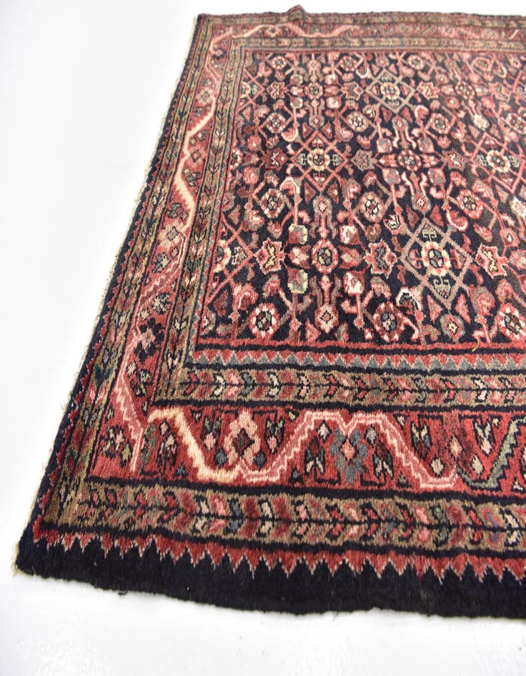 Detail image of  3' 8 x 11' 2  Hand Knotted Hossainabad Persian Wool Runner Rug