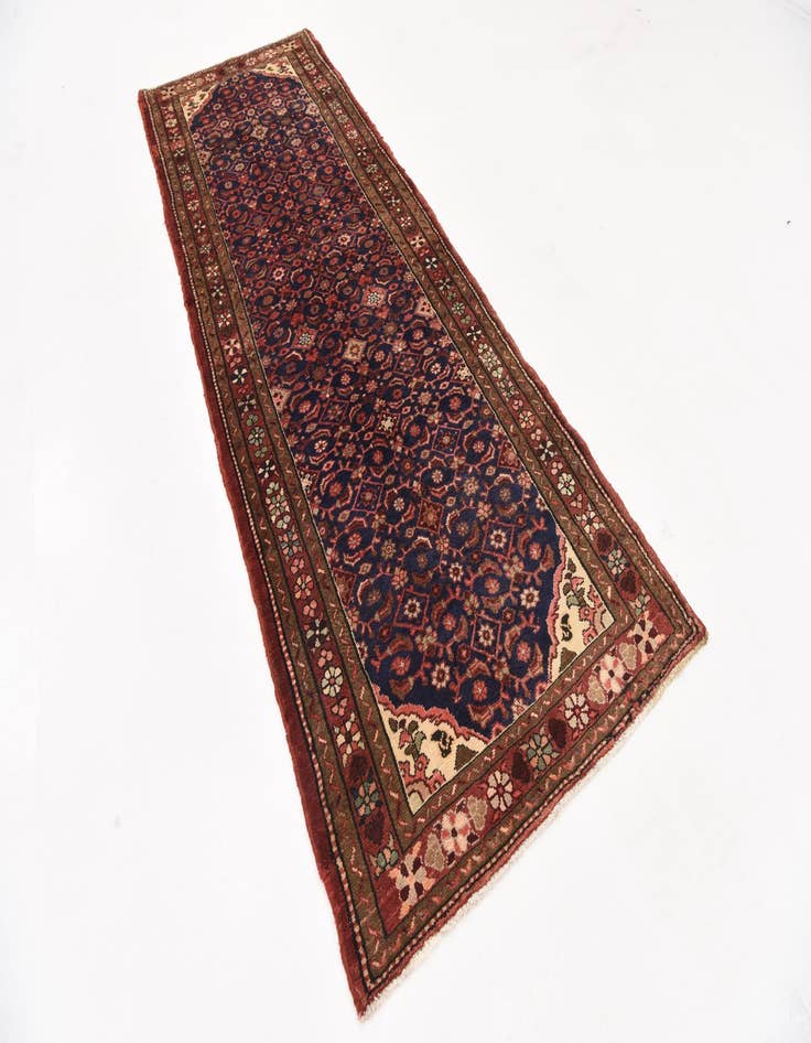 Detail image of  3' 7 x 10' 1  Hand Knotted Hossainabad Persian Wool Runner Rug