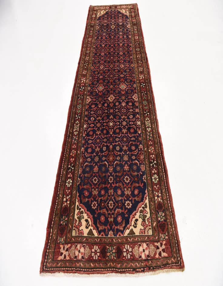 Detail image of  3' 7 x 10' 1  Hand Knotted Hossainabad Persian Wool Runner Rug