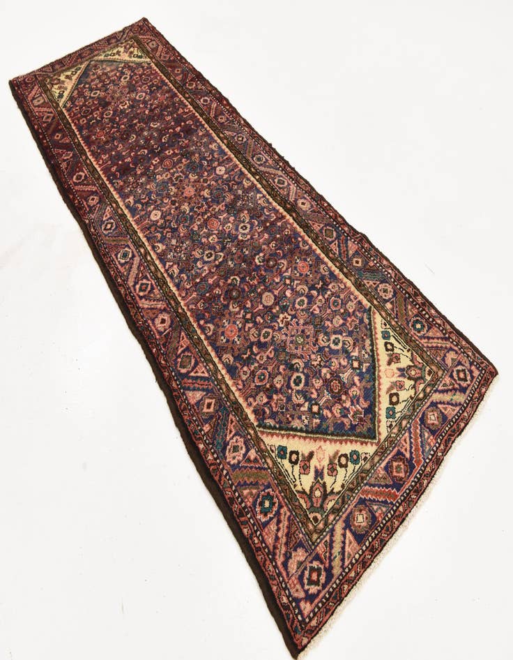 Detail image of  3' 5 x 9' 8  Hand Knotted Hossainabad Persian Wool Runner Rug