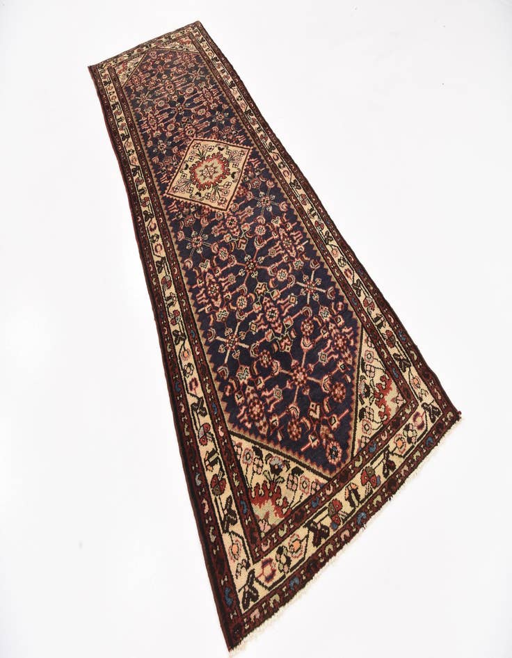 Detail image of  3' 6 x 10'  Hand Knotted Hossainabad Persian Wool Runner Rug