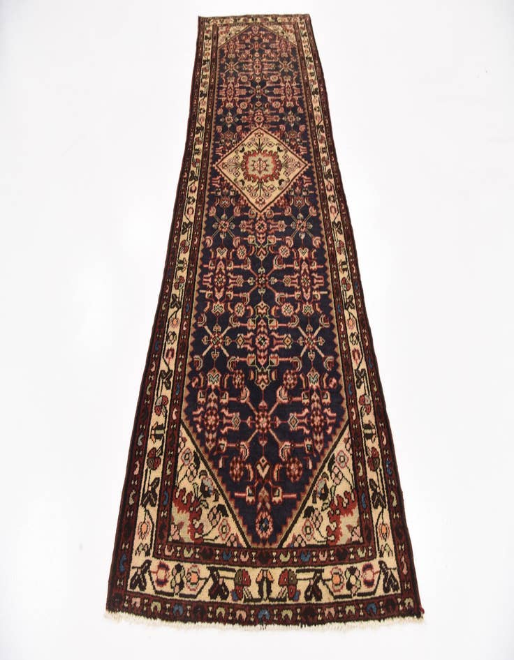 Detail image of  3' 6 x 10'  Hand Knotted Hossainabad Persian Wool Runner Rug