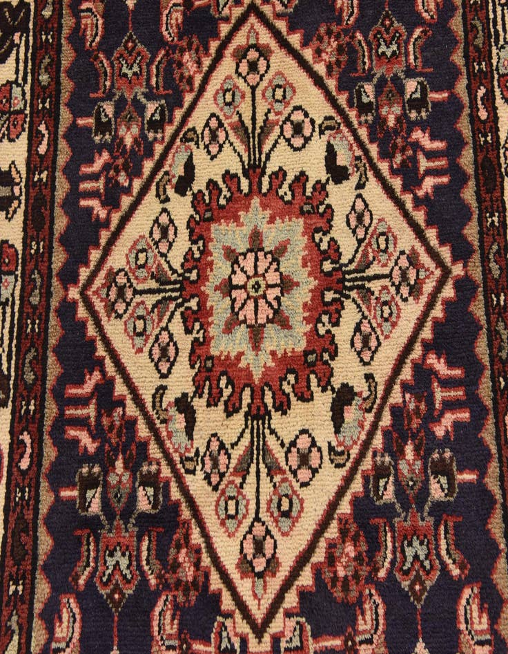 Detail image of  3' 6 x 10'  Hand Knotted Hossainabad Persian Wool Runner Rug